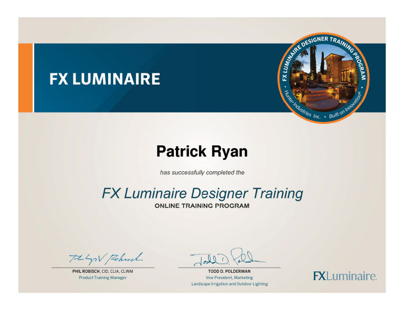 FX Lighting Design Certificate - Patrick Ryan