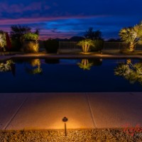 lighting fixtures around pool area